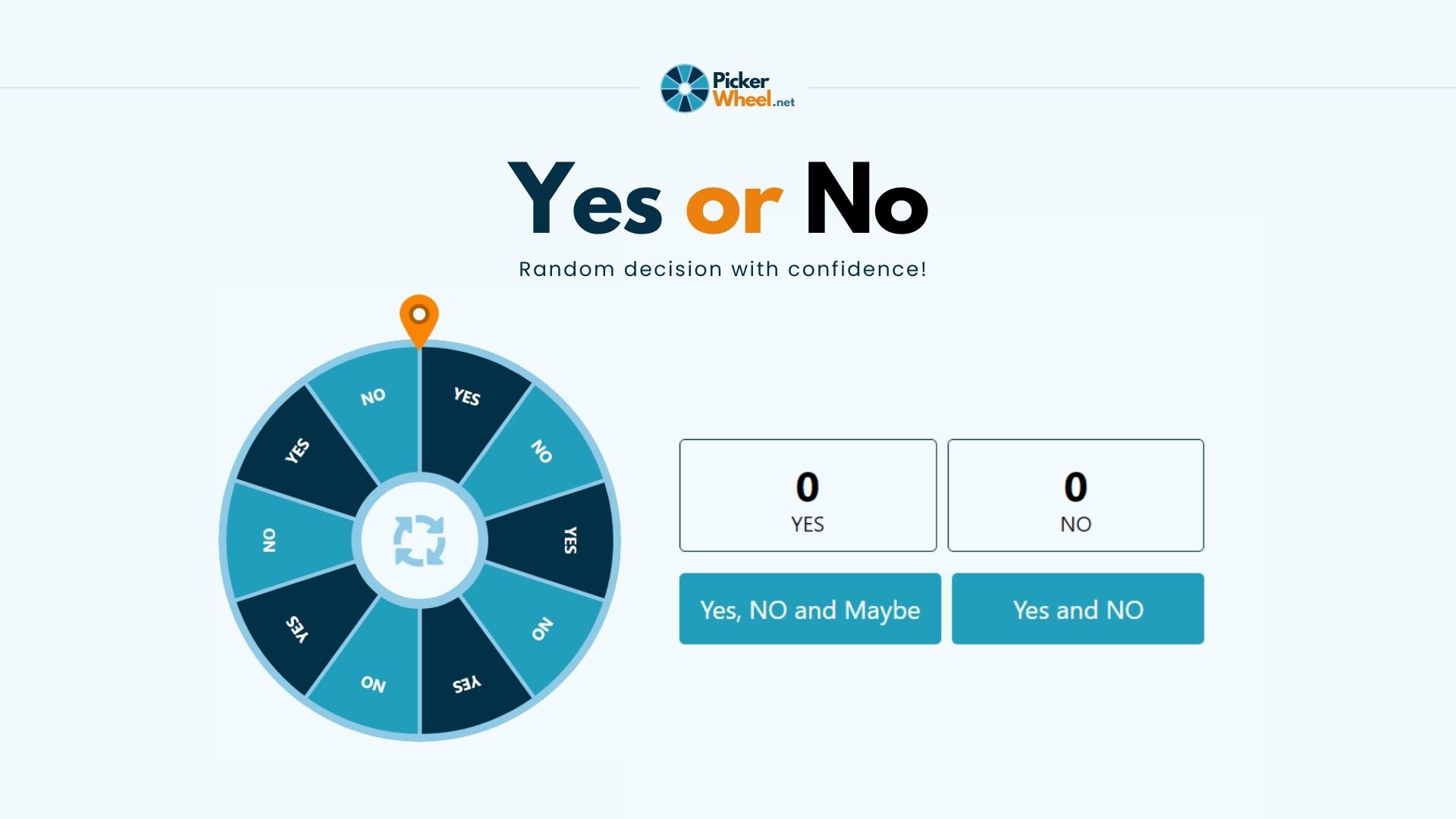 Simple Yes/no Wheel  Spin the Wheel - Random Picker